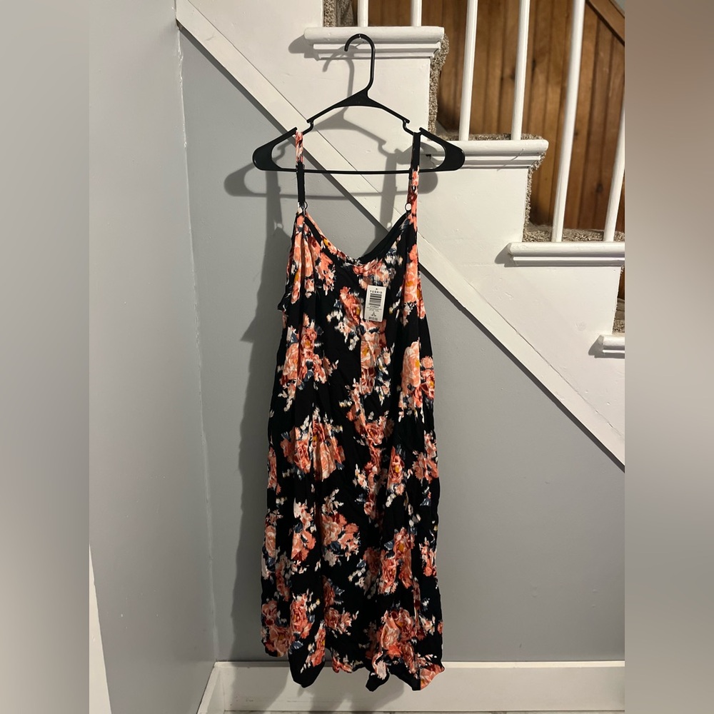 Torrid Black and Orange Floral Dress